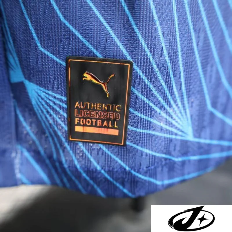 Player Version 25/26 RB Bragantino Blue with Geometric Pattern and Red Bull Logo Jersey - Image 4
